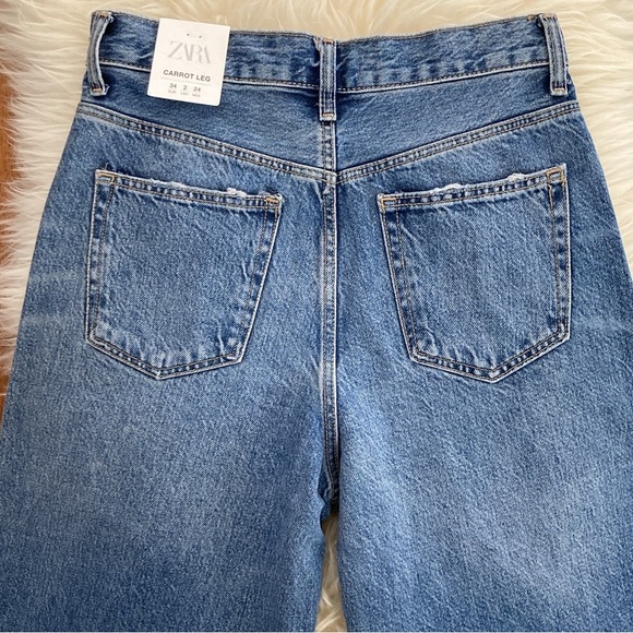 Zara High-Waist Carrot Leg Cropped Jeans - Picture 9 of 14